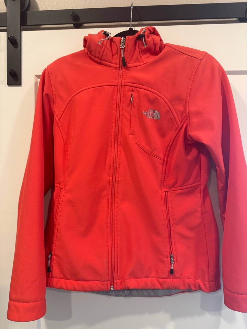 The North Face Bright Coral Women's Softshell Hooded Jacket